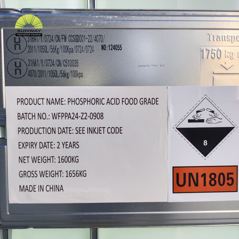 Asam Fosfat Cair Food Grade 85% Pasokan Pabrik Berkualitas Tinggi